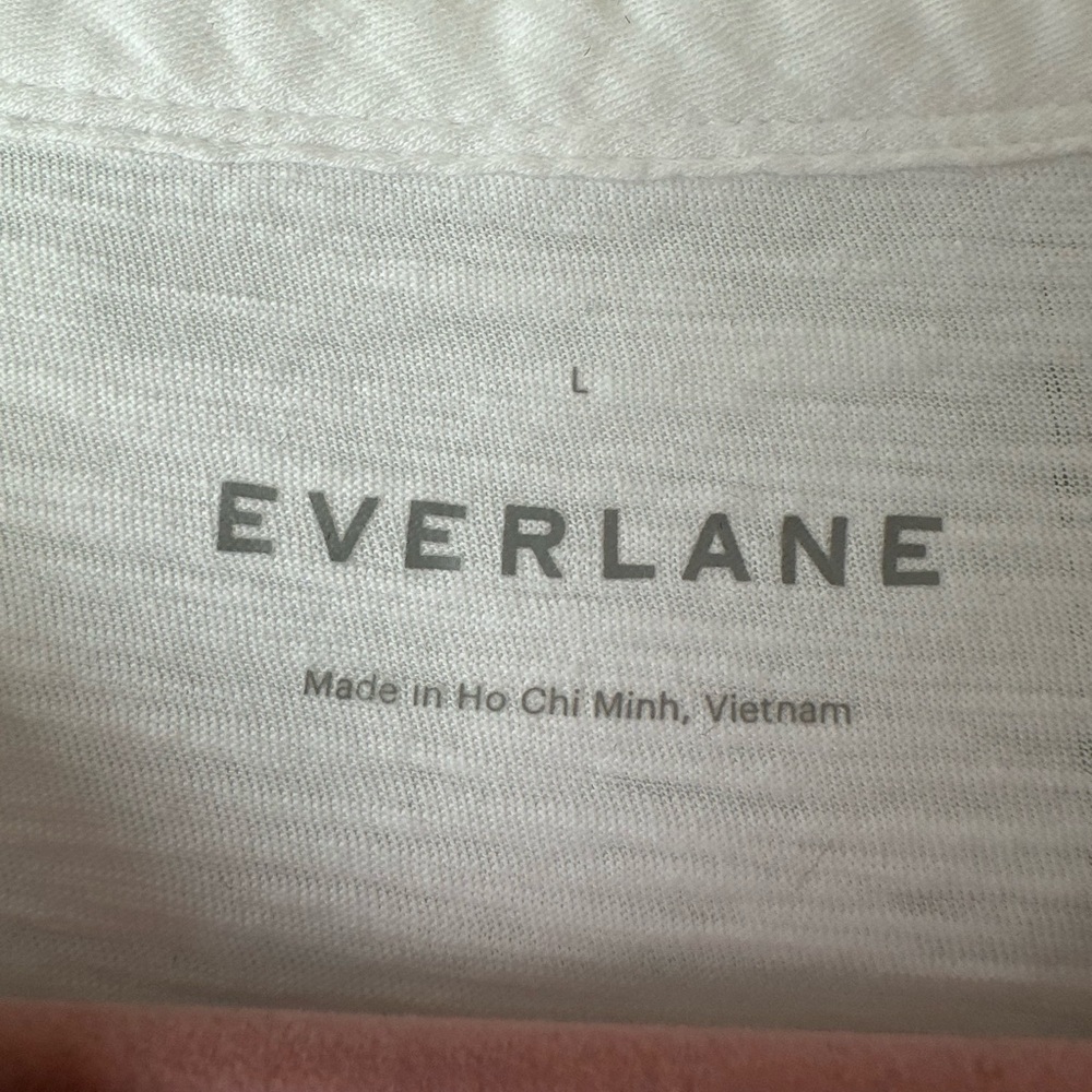 Everlane Men’s Cotton Slub Henley Short Sleeve White (Size L) - Picture 4 of 7